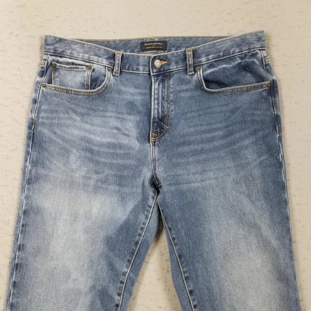Banana Republic Premium Performance Jeans Mens 36x30 Blue Wash Stretch Denim